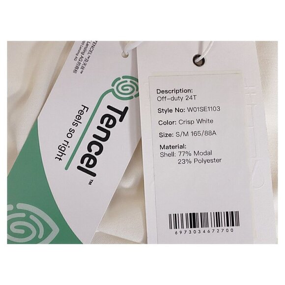 DOVERIST Off-Duty 24T Crisp White Top NWT $65 Crewneck Women's Size S/M - Picture 7 of 10